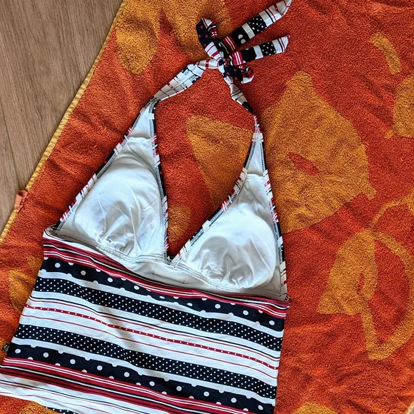 Red White+ Blue Tankini Top sz L - Picture 4 of 5